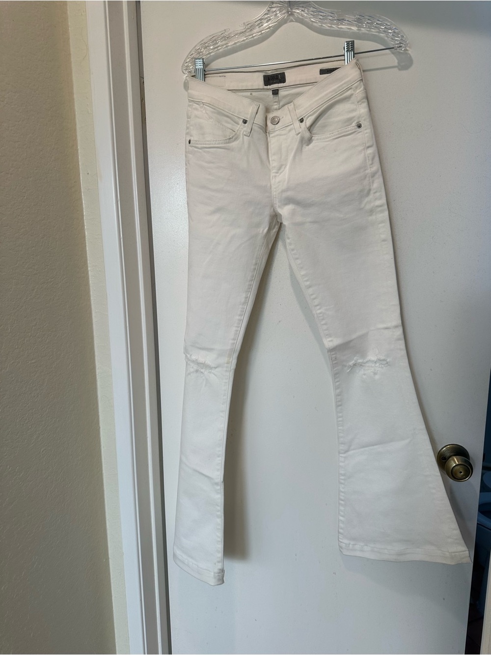 Agolde Cream Flare Jeans